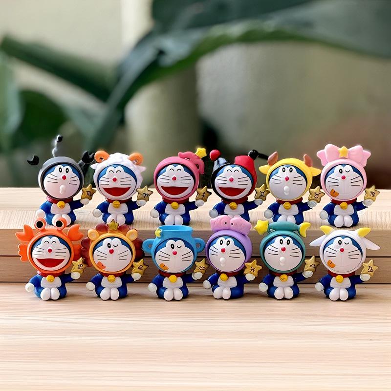 Classic Doraemon 12 Constellations Figure - Blue Car Ornament Doll