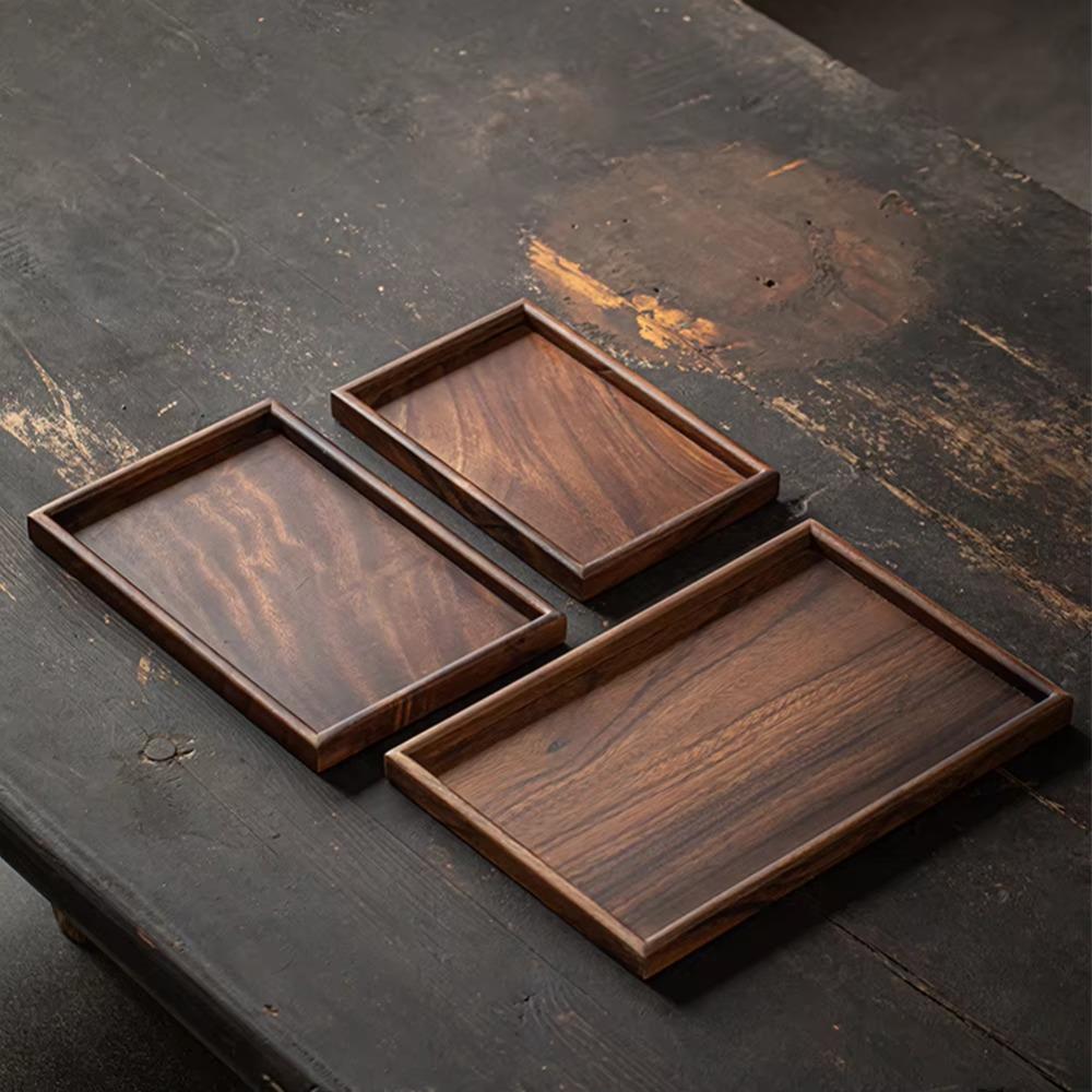 Smooth Surface Tea Set Serving Tray Bamboo Brunch Tray Household Hotel Dinner Plate Afternoon Tea