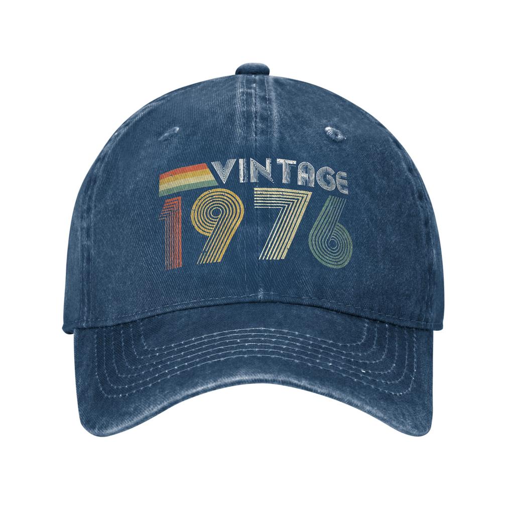 Sommer Vintage 1976, 50. Geburtstag Geschenk Baseballkappe Sonne Dropshipping Gewaschene Trucker-Kappe Unisex-Teenager Street Style Snapback-Kappe