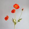 Silk Poppy Flower Flocking Simulation with 4 Heads for Decorative Photography