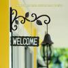 Wrought Iron Wall Mounted Holder Hanging Basket Bracket Flower Pot Hanger Wind Chime Lantern Support for Garden Decor