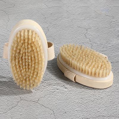 1Pcs Exfoliating Wooden Body Massage Shower Brush Natural Bristle Bath Brush Soft Bathroom Women Man Skin Care Brush