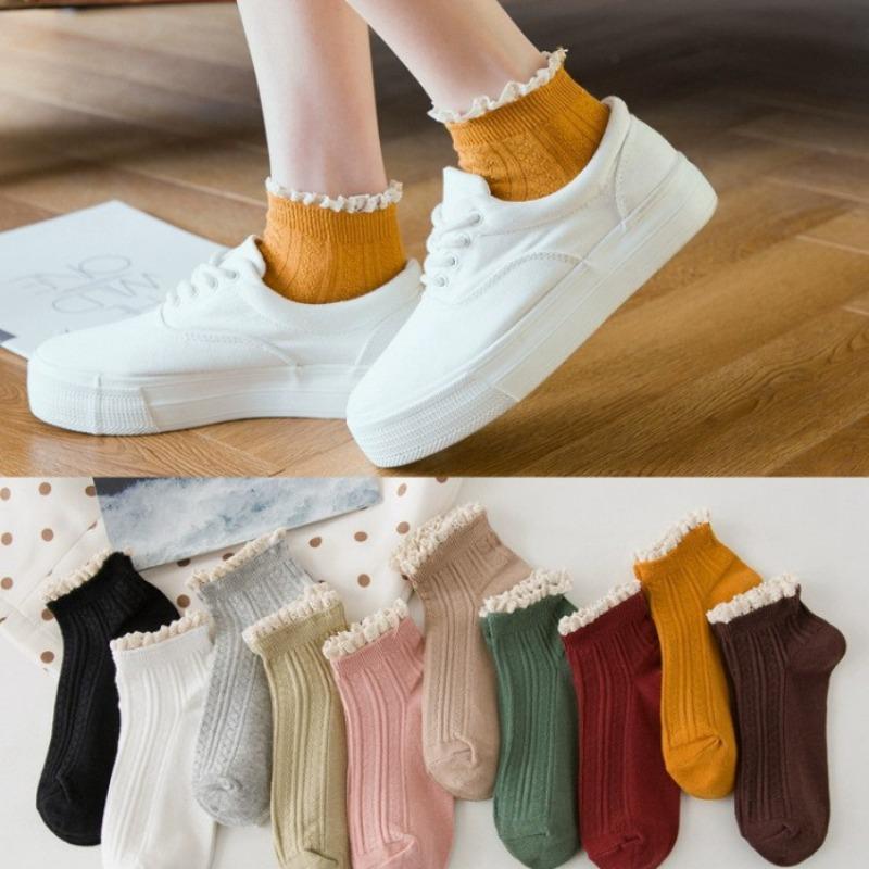 Female Summer Thin Fashionable New Lovely Lace Student Short Tube Socks