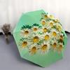 1pc Daisy Heart Automatic Folding Umbrella, Heavy Duty 8 Rib Iron Frame,  Suitable for Travel, Daily Use, Birthday, Decor Gift  52