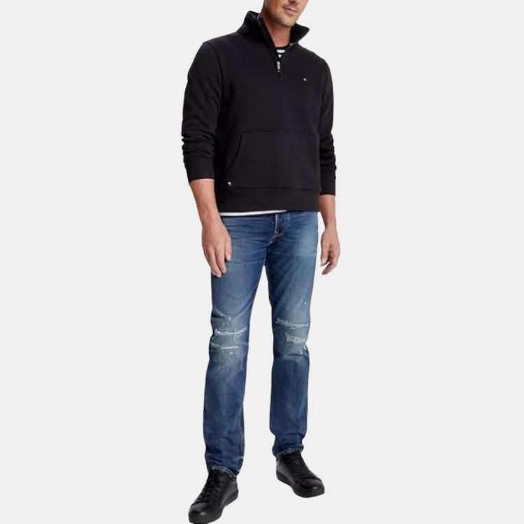 Tommy Hilfiger Solid Color Stand Collar Loose Long Sleeve Sweatshirt Men Sweatshirt 78J8233-BDS