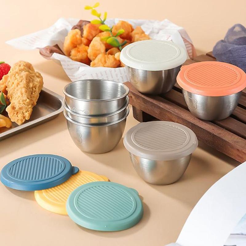 Barbecue Dipping Cup Stainless Steel Dipping Sauce Cup Outdoor Portable Seasoning Dish Salad Jam Cup Western Seasoning Dish