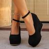 Spring/Autumn Pointed Toe Wedge Heel Shoes for Women, Fashionable Thick Sole Low-Cut High Heels, Women's Shoes 2026