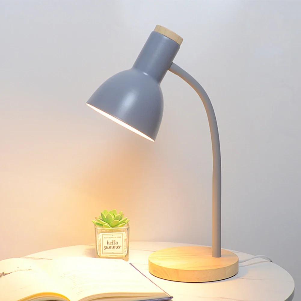 

Creative Wooden Art Iron LED Folding Nordic Desk Lamp Eye Protection Reading Table Lamp Living Room Bedroom Home Decor WHITE&AU plug