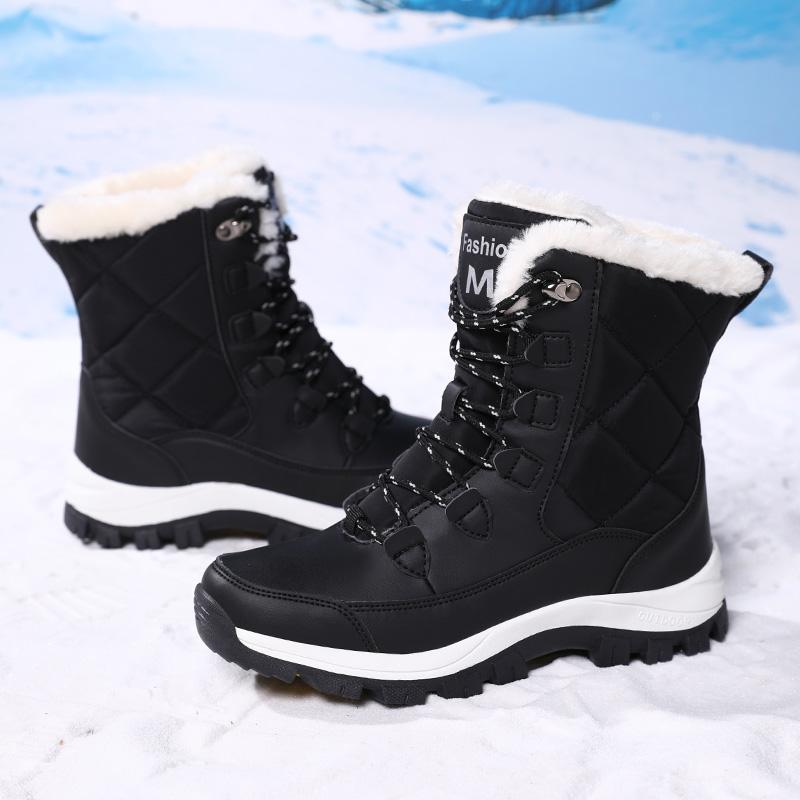 Fashion Winter Boots Women High Quality Cotton Shoes with Thick Soles Anti Slip and Warm Snow Boots Comfortable Plush Work Ankle Boots
