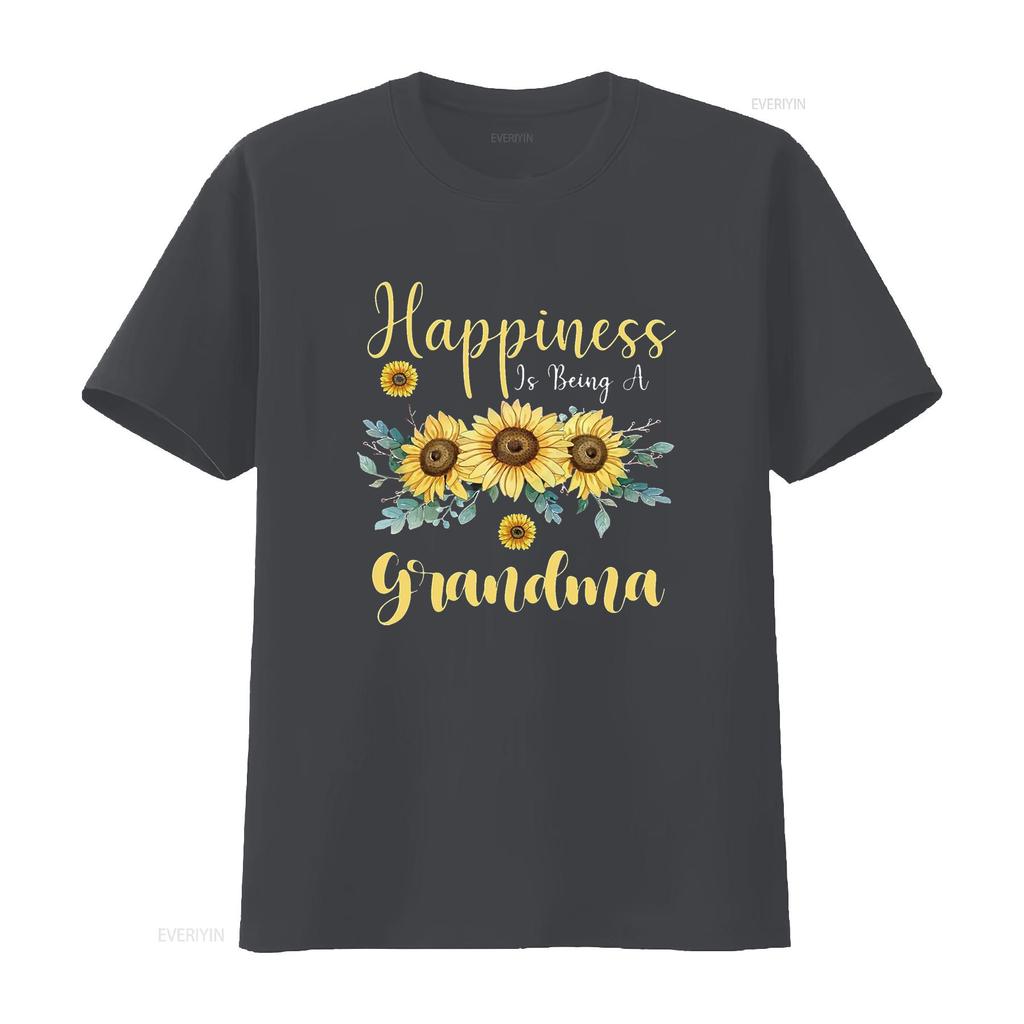 Happiness Is Being A grandma Sunflower Mother s Day T Shirt vintage Washed Casual Stretched Unisex homme designer clothes Soft