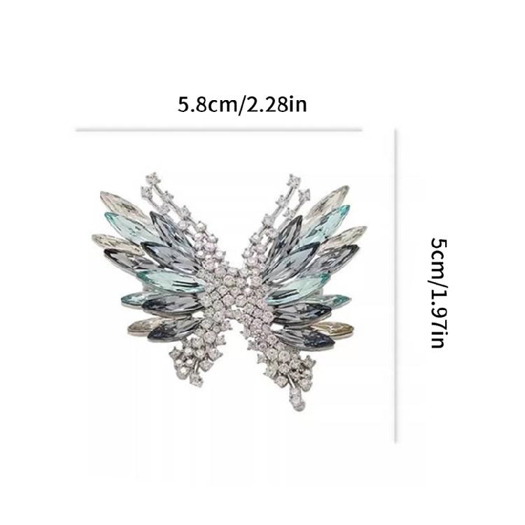 Butterfly Shaped Zircon Crystal Brooch For Formal Outfits Evening Wear Vintage Inspired Elegant Lapel Pin Accessories