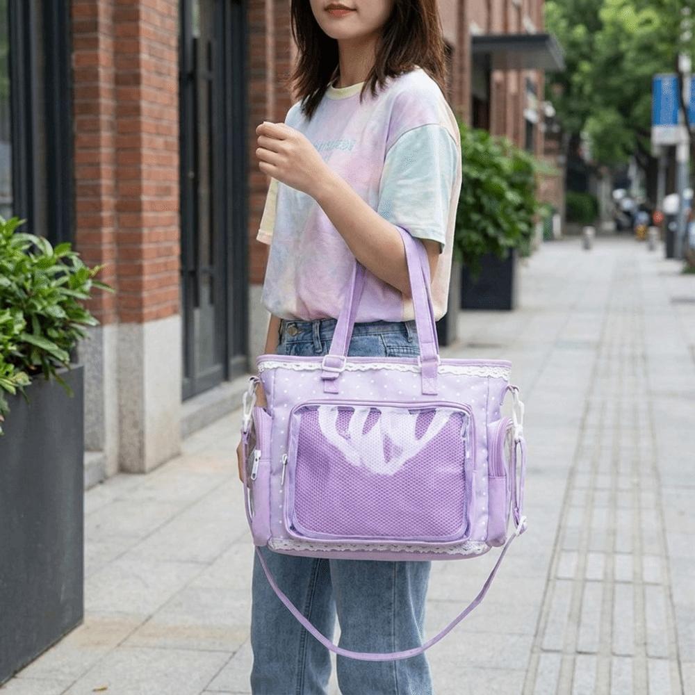 Borsa a Tracolla Trasparente Stile Balletto Pois Anime Y2k Lolita Borsa a Tracolla da Donna