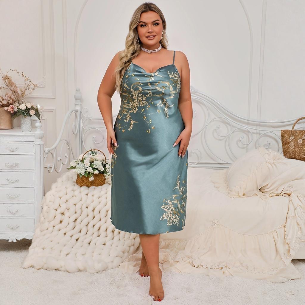 Damska Odzież Domowa Plus Size Seksowny Szlafrok Casualowa Wygodna Bielizna Nocna