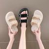 Platform Sandals Women's Summer Wear 2025 New Fairy Style Roman Shoes Pearl Soft Sole Beach Cool Slippers