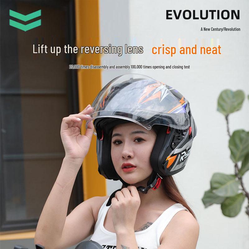 Universal Men's/Women's Summer Breathable Three-Quarter Motorcycle Helmet, Applicable for All Seasons