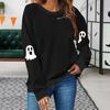 Halloween Sweatshirts für Damen Gruselige Saison Grafik Niedlicher Geist Pullover Langarm Rundhals Tops