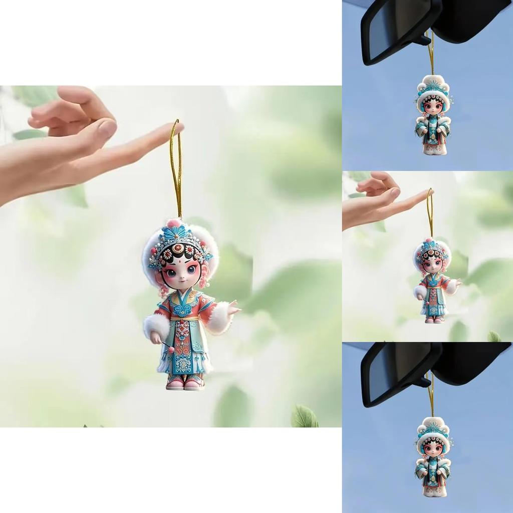 Acrylic Flat Surface Huadan Peking Opera Pendant For Vehicle Interior Enhancement