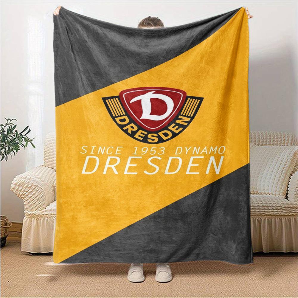 Dynamo Dresden Fußballverein Logo Aufdruck Fleece Decke Weiche Warme Überwurfdecke Sofa Couch Bett Heimdeko Für Sportfans