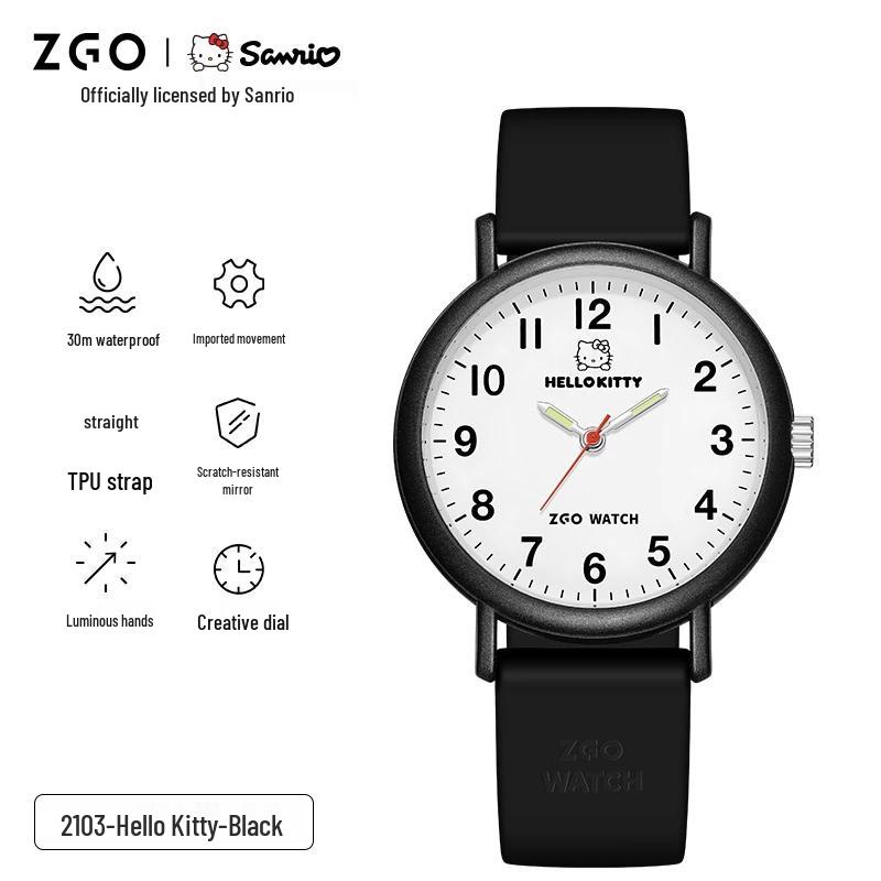 ZGO Наручные кварцевые часы Hello Kitty для студенческих экзаменов