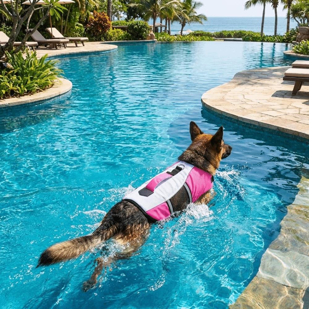 Reflective Dog Life Jacket Breathable Pet Life Preserver Dog Surfing Clothes  Outdoor Beach