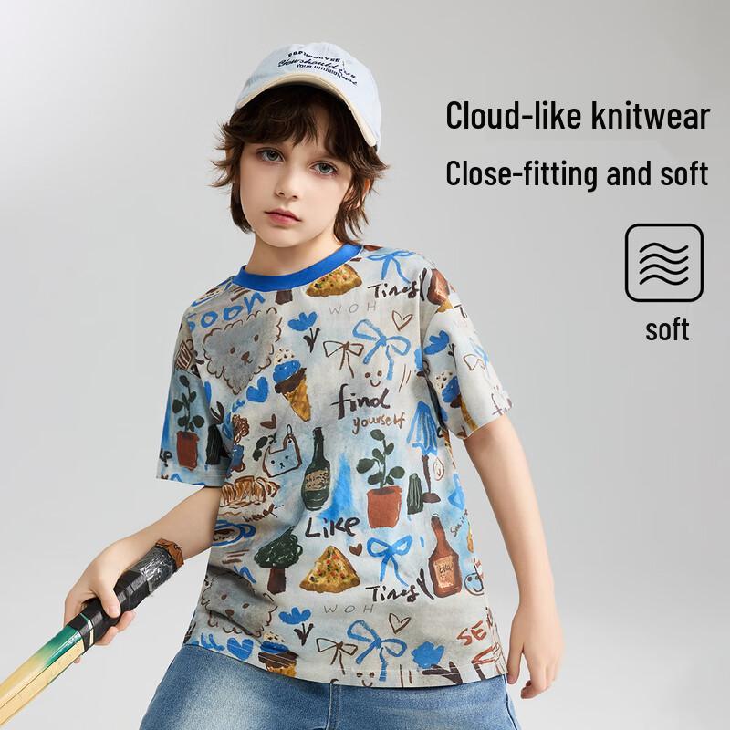ASK JUNIOR Kids' Cartoon Print Short Sleeve T-Shirt