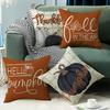 Autumn New Linen Letter Print Sofa Pillow Living Room Cushion Bedside Bay Window Cushion Cover