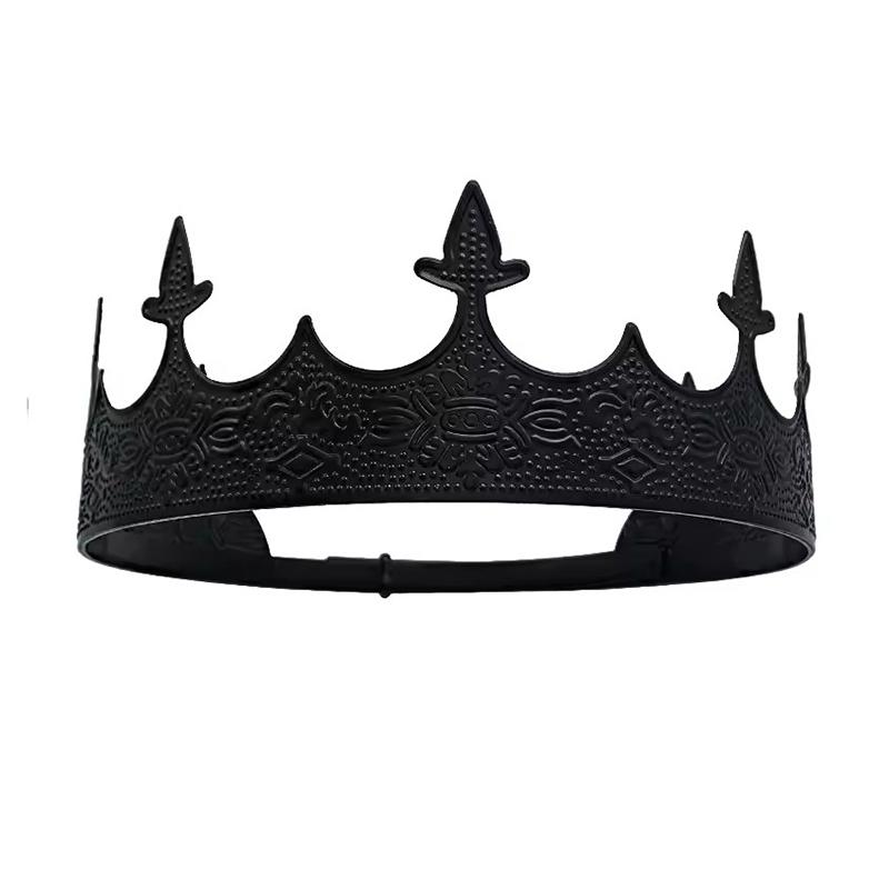 Simple Bar Mitzvah King Crown Hair Hoop Western Prince Crowns Headband Hair Accessories Round Tiaras Hair Ornaments