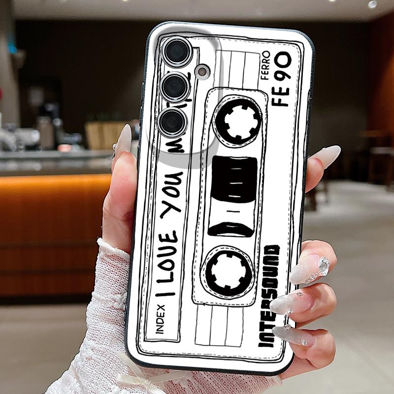 Vintage Camera Pattern Case For Samsung S26 Ultra A57 A37 A17 A18 S25 S24 S23 S22 Ultra S21 FE A15 A35 A55 A16 A36 A56 5G Leather Texture Soft Cover