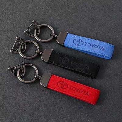 ABU3 Car Keychain Key Chain Rings Metal Leather For Corolla Crown Camry Avensis Auris RAV4 Yaris Car Accessories