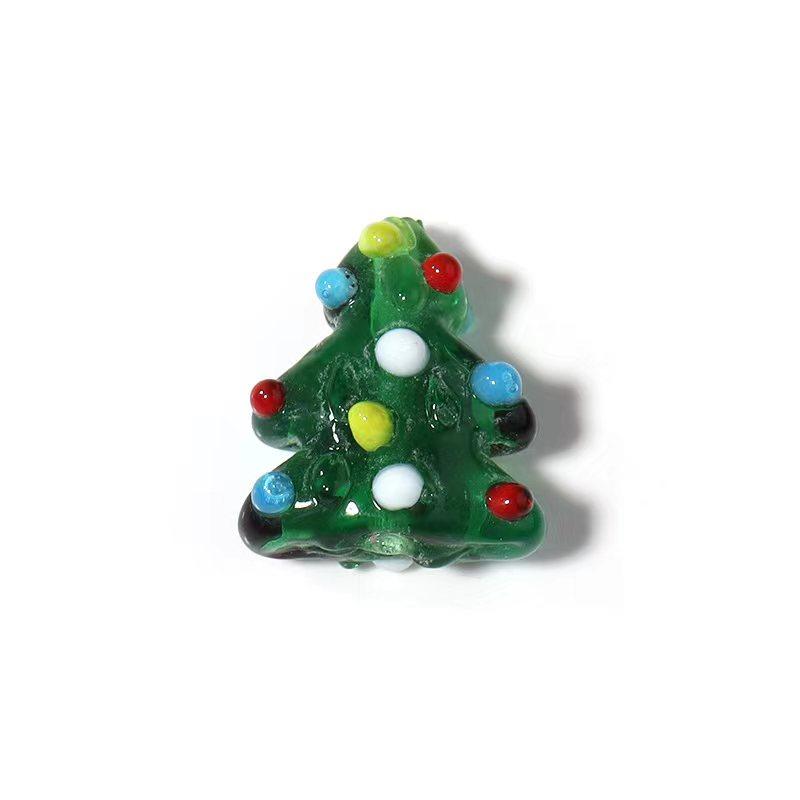 2pcs Christmas Lampwork Beads Cute Santa Claus Snowman Glass Loose Beads For Jewelry Making DIY Bracelets Necklace Accessories