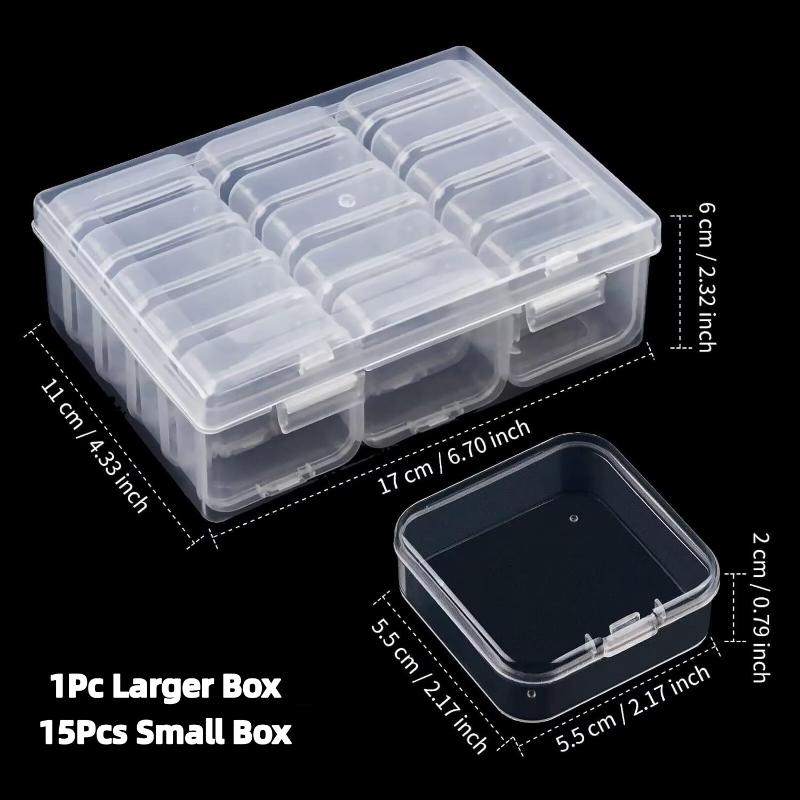 Transparent Beads Organizer Box 12/14/15/30 Grid Plastic for DIY