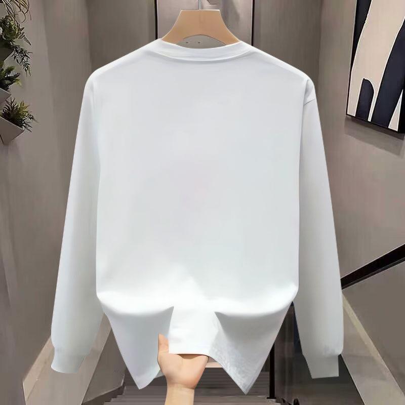 Reines Baumwoll-Schwerlast-Langarm-T-Shirt, Herbst-Trendmarke für junge Männer und Frauen, Locker, Lässig, Aufmüpfig, Gutaussehend, Business-Kleidung