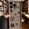Black Snowflakes with Text Soft TPU Phone Case for iPhone 17 16 15 14 13 12 11 Pro Max Plus Shockproof Anti-Slip Cover