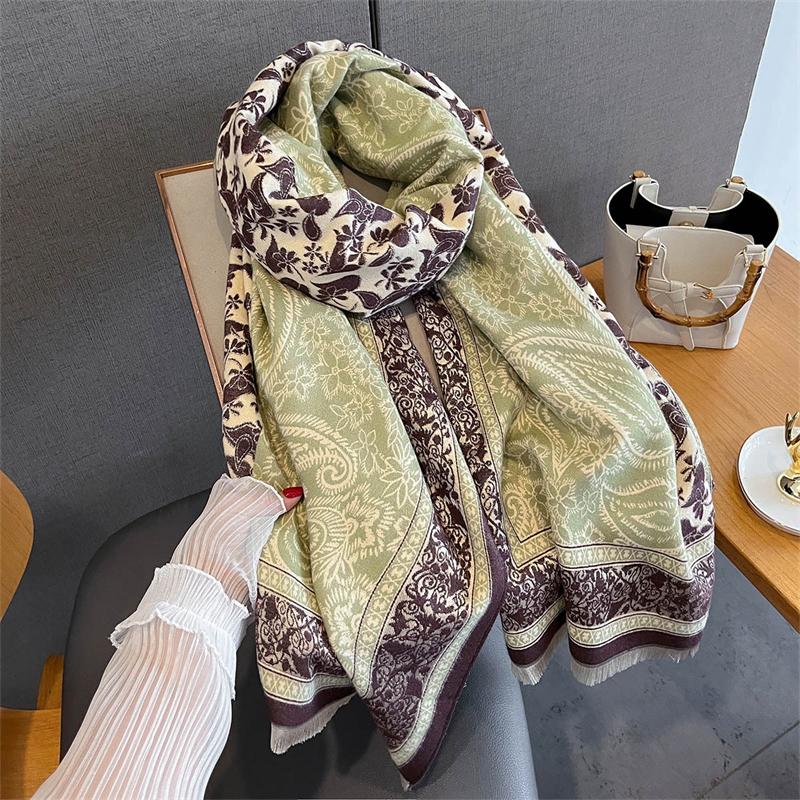 Winter Soft Warm Cashmere Scarves Shawl Thicken Tassel Blanket Scarf Fashion Print Design Women Man Scarf Echarpe Poncho Stole