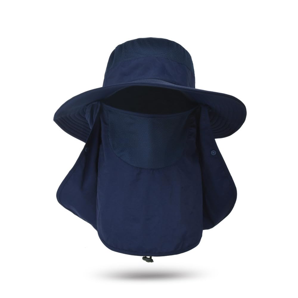 Safari Hat for UV Wide Ultra Shade Sun UV Quick Mountain Navy [FIGHTAGON] Men, Protection, UPF50+, Brim, Lightweight, Mesh, Hat, Protection,