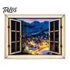 Nature View Fridge Magnet 1/6Pcs Fake Window Magnet, Wooden Natural Scenery Refrigerator Landscape Decor Magnets Magnetic Decoration for Kitchen