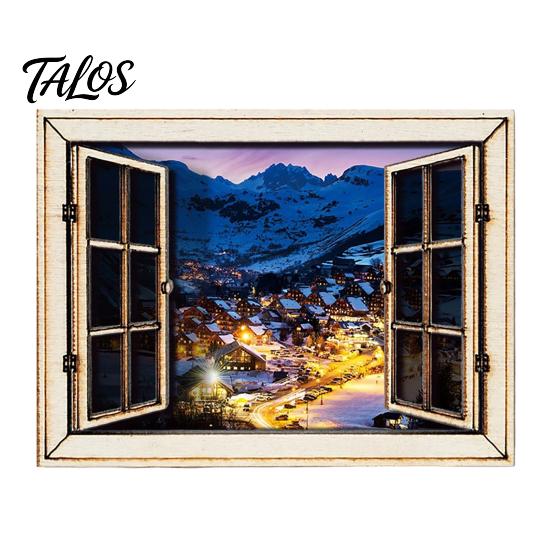 Nature View Fridge Magnet 1/6Pcs Fake Window Magnet, Wooden Natural Scenery Refrigerator Landscape Decor Magnets Magnetic Decoration for Kitchen