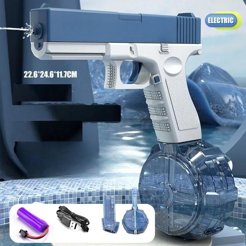 Automatic Electric Water Gun Rechargeable Long Range Water Blaster for Beach Pool Backyard Battles Adults Kids Summer Toy