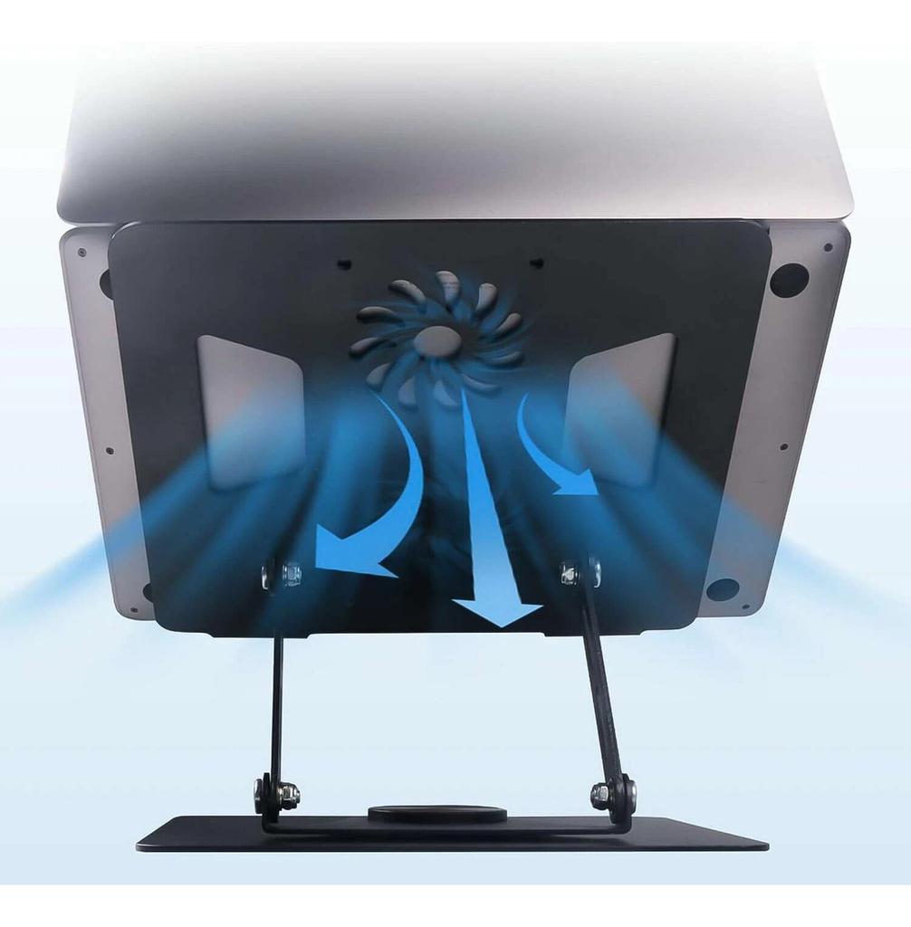 Laptop Metal Stand with Cooling Fan Laptop Stand Desktop Folding Stand  Grey
