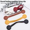 Multi-Purpose Pu Leather Magnetic Hat Clip Strong Magnetic Round Organizer Clip Travel Bag Charms Luggage Accessories