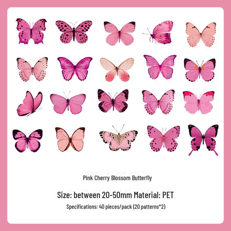 

Ретро японские милые мультяшные наклейки с бабочками для декора и поделок Butterfly