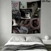 The Vampire Diaries Wall Tapestry Aesthetic Wall Hanging Printed Fabric Blanket Decorative Tapestries for Bedroom Living Room Home Decor