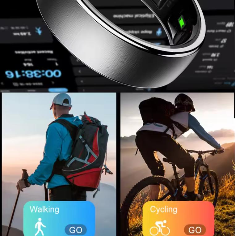2026 R10 Smarter Ring für Männer Frauen 5ATM IP68 Wasserdicht Gesundheits-Schlaf-Monitor Kabelloses Laden Multi-Sport-Modi für Andriod IOS