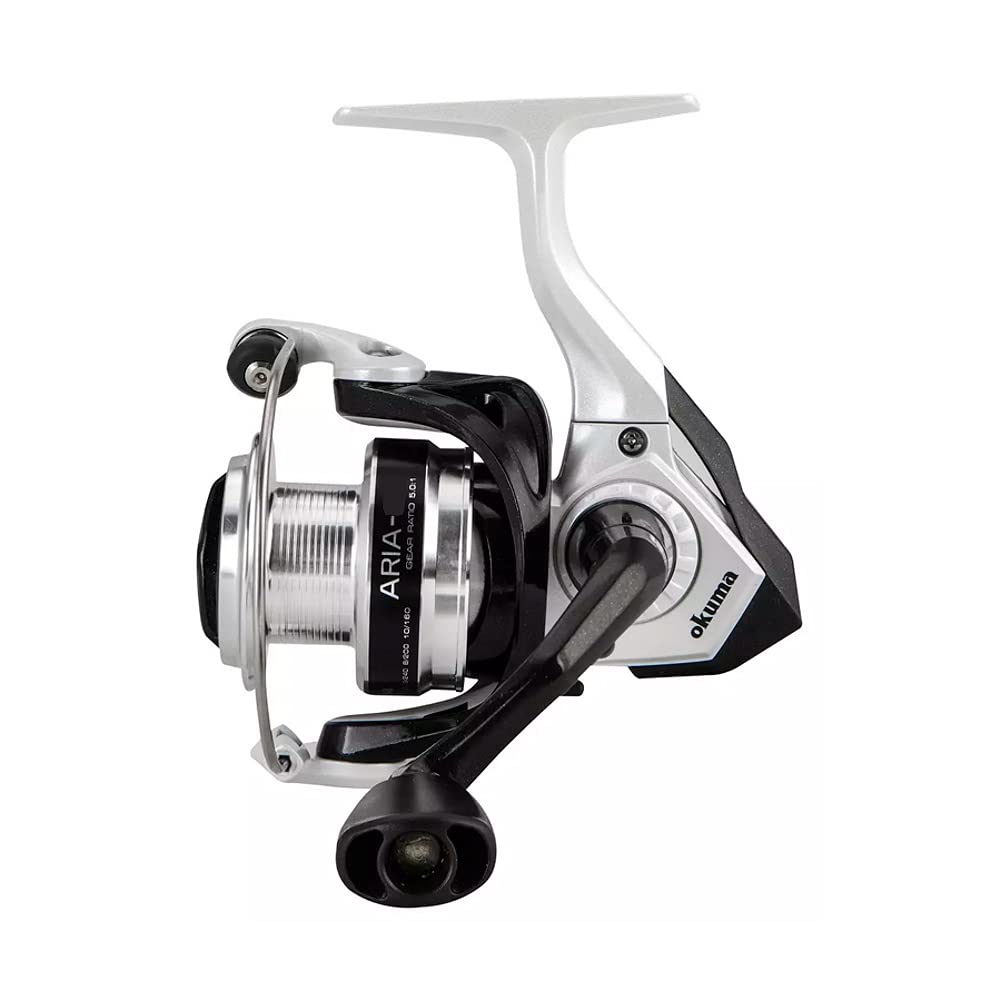 Zenith Okuma ARIA Aria-20a General-Purpose Spinning Reel with 1.5-gauge Nylon Line (130m), Boxed, Black and White