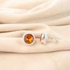 Citrine Gemstone 925 Stamped Silver Jewelry Handmade Stud Earrings 0.53" For Her EE-147-14