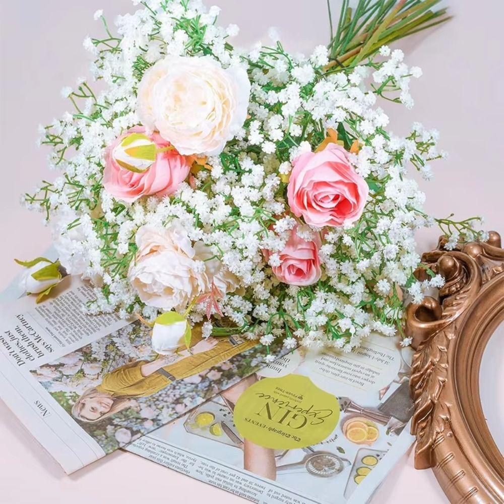 30Pcs Real Touch Fake Gypsophila Bouquet 29cm Length Artificial Flowers Bouquets  Party Decoration