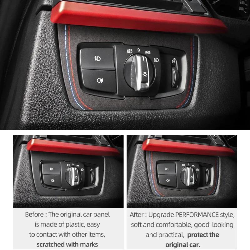 For BMW F30 F32 F34 Series 3 2013-2019 Made of Alcantara Headlight Switch Knob Trim Stickers Car Interior Tuning Accessories