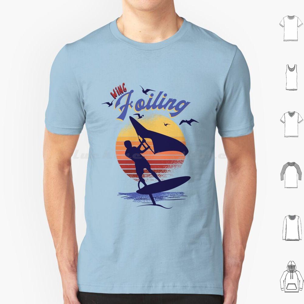 Wing Foiling Surfing Surfer Gift T Shirt Cotton Men Women DIY Print Wing Foiling Wing Foiling Surfing Surfer Idea Vintage Surf