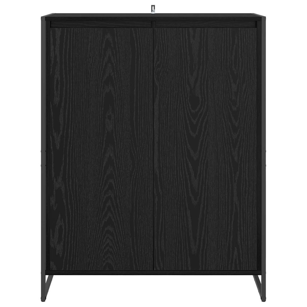 Shoe Cabinet with Storage Black Oak Effect 79 x 36 x 100 cm