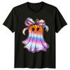 Cute Ghost Pumpkin Head Halloween Mens Womens Graphic Tee Unisex T-Shirt